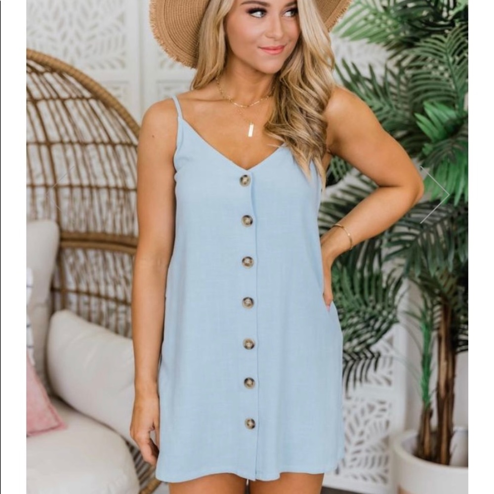 Pink Lily Unlined linen dress